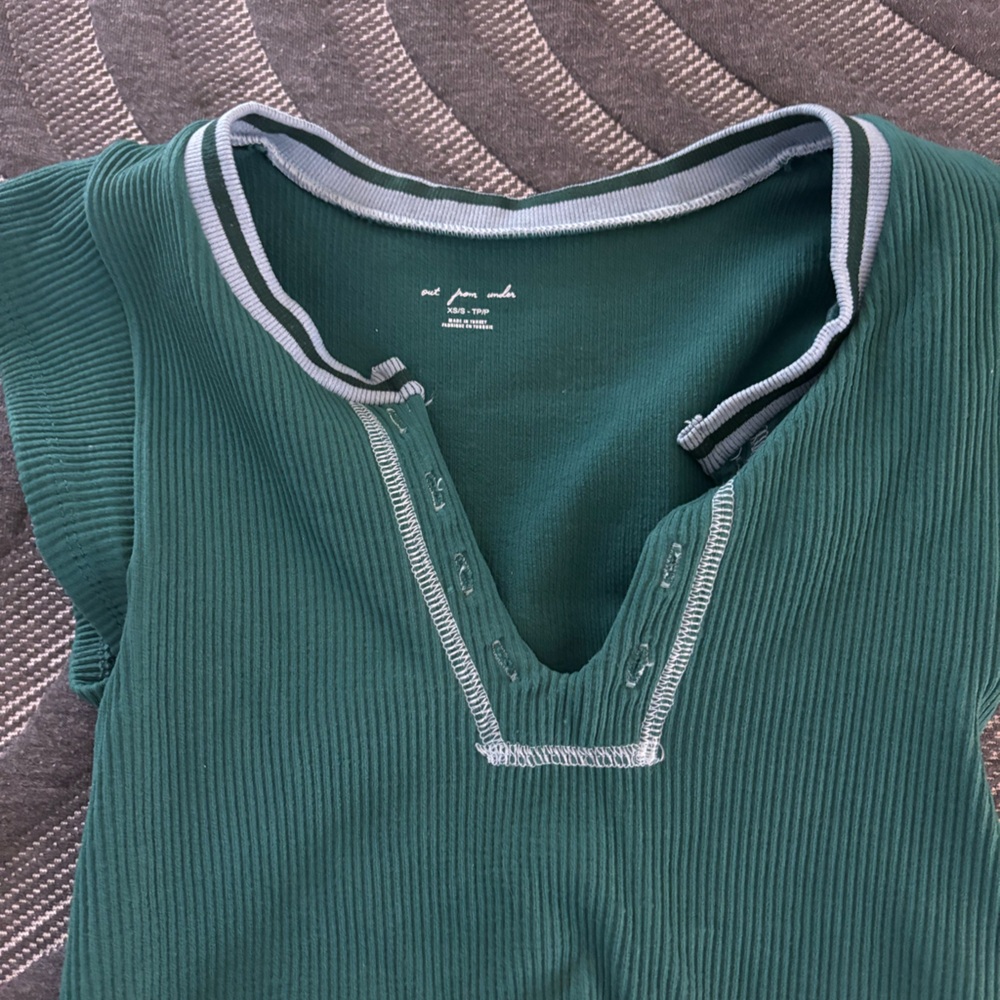 black and green urban top